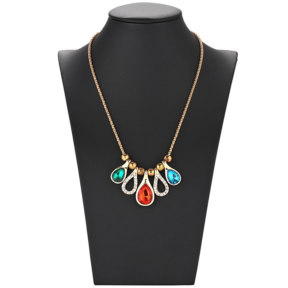 Polmart H3 Necklace Display Bust, Black Leatherette, 11 ⅞”H