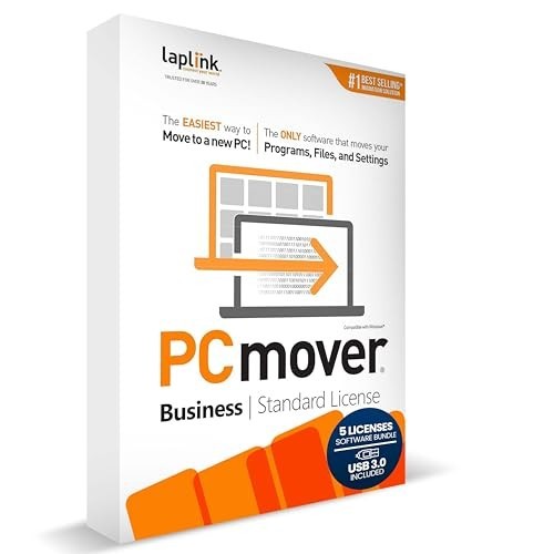 PC Migration Software with USB 3.0 Cable - Pay-Per-Use License, 5 Users, Fast Tr