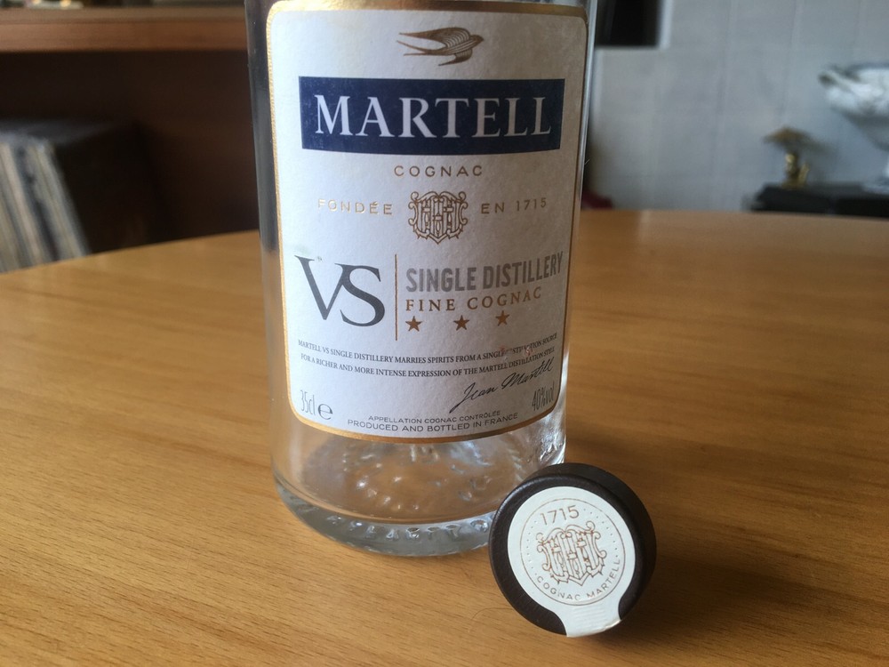 EMPTY MARTELL COGNAC 35CL BOTTLE