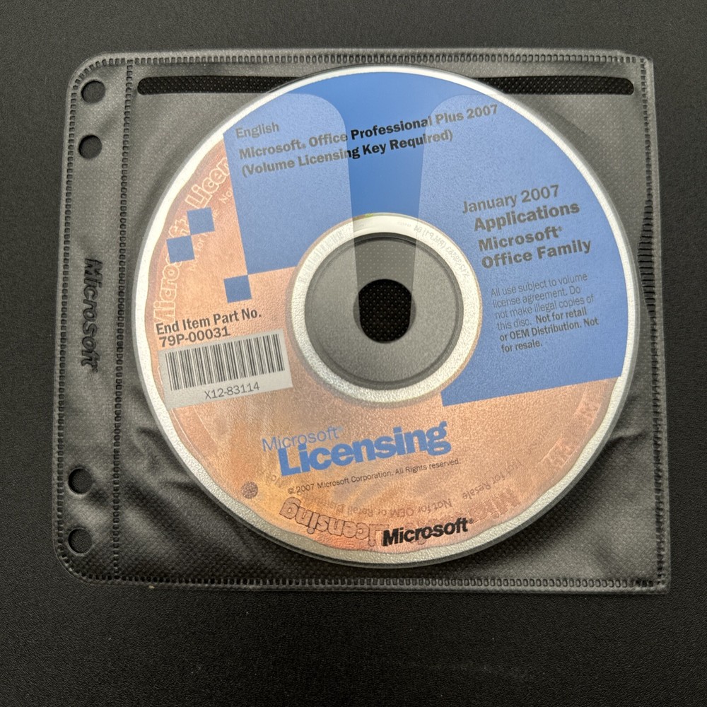 Microsoft Office Professional Plus 2007 January Windows DVD *DISC ONLY*