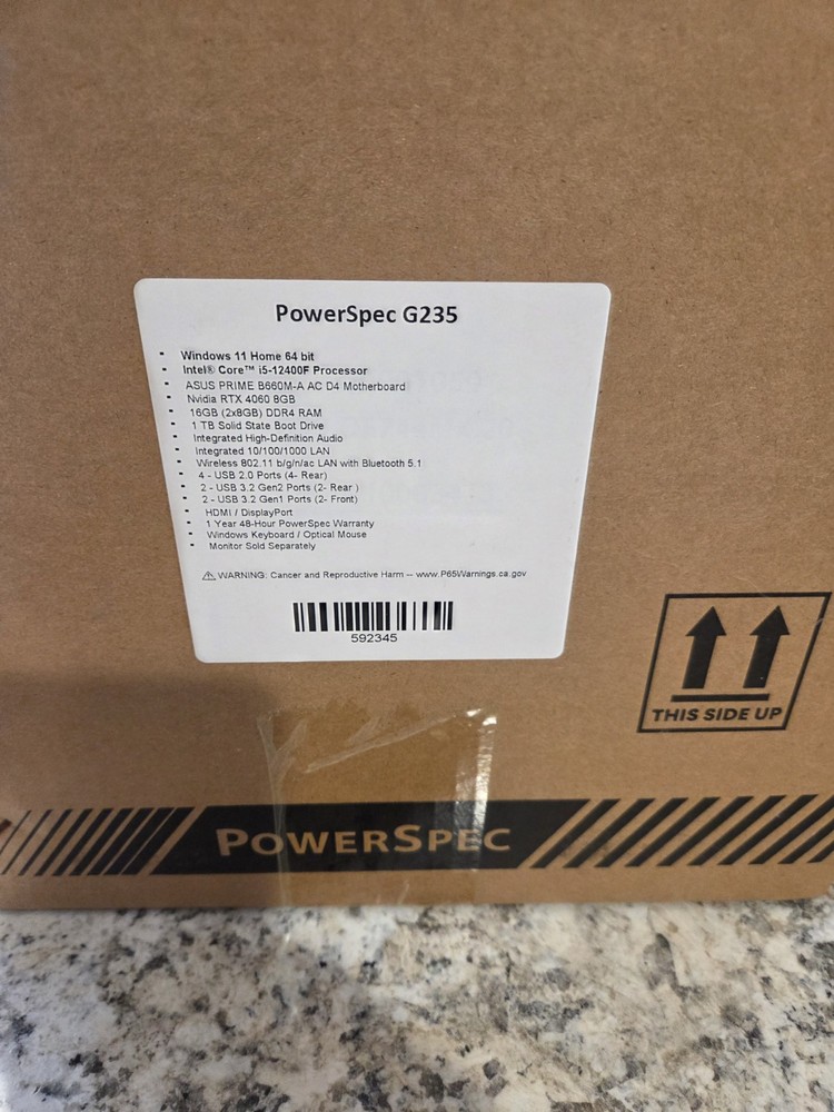PowerSpec G235 Windows 11 Home 64 bit 16GB 1TB