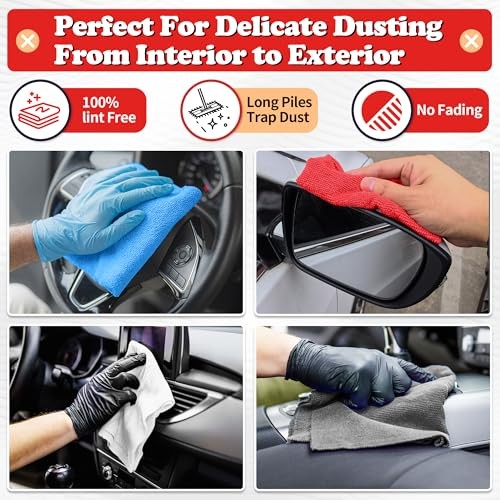 Shop Towels, Microfiber Cleaning Cloth Bulk Pack Microfiber Towels for 200