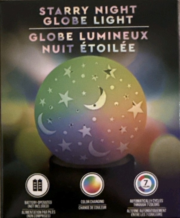 Starry Night Globe Light Color Changing LED Battery Multicolor Night Light