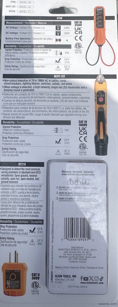 Klein Tools Voltage Testers and Receptacle Tester Kit