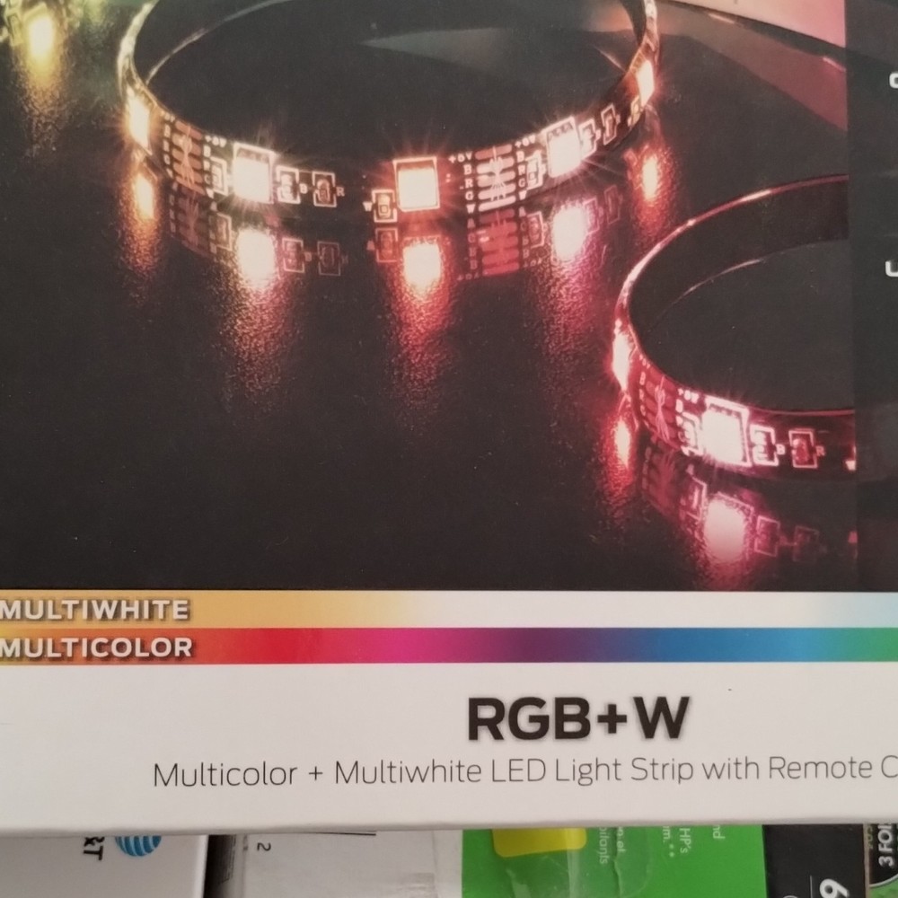 Monster Basics RGB+W Multicolor Multiwhite LED Light Strip Remote USB 6.5ft/2m