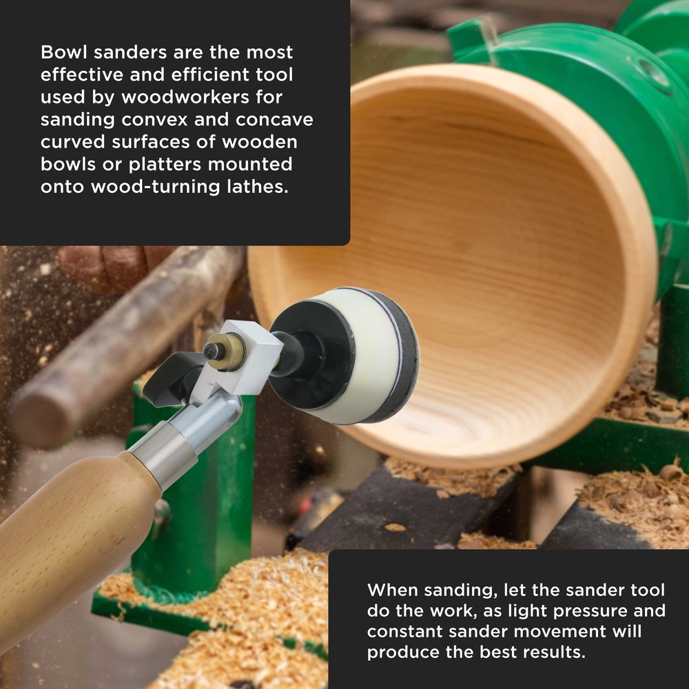 1" & 2" Bowl Sander Set with Hook & Loop Sanding Discs - Woodworking Supply