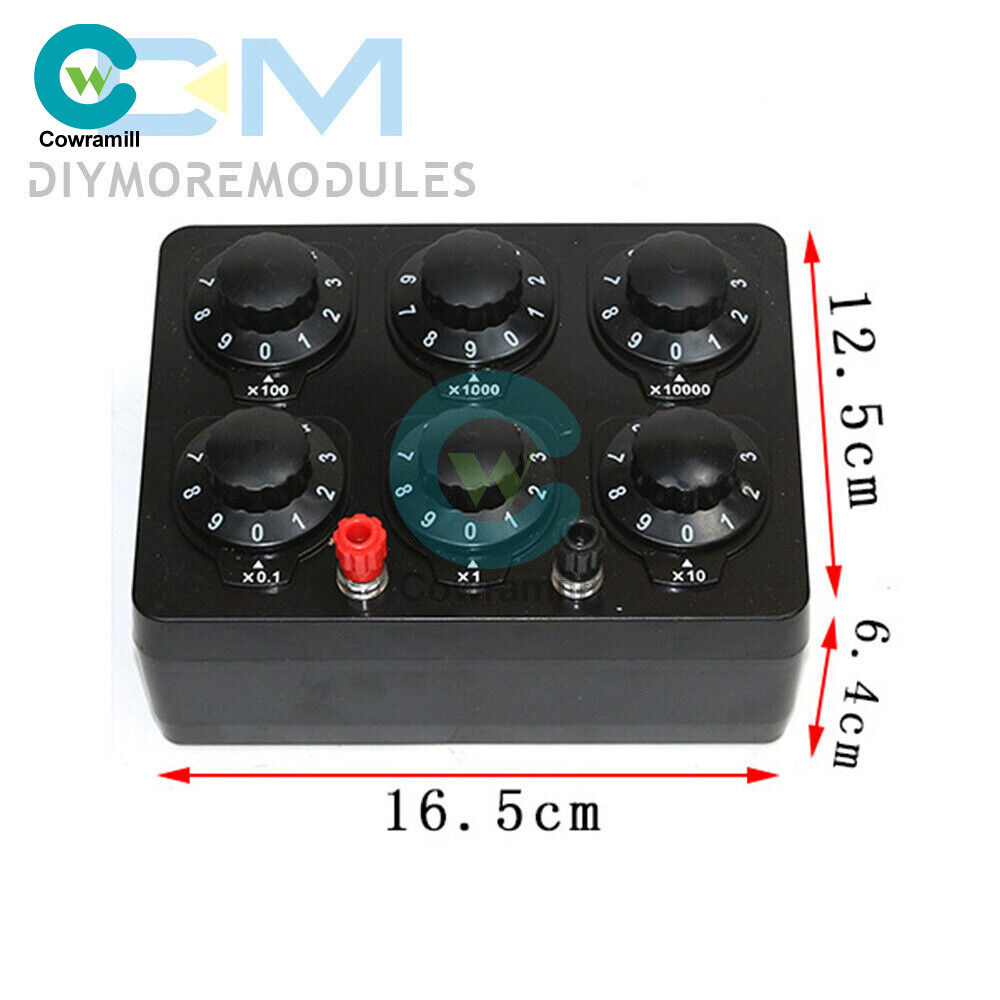 0-99999Ohm Simple Resistance Box 6knobs Resistor Electricity Teaching Instrument