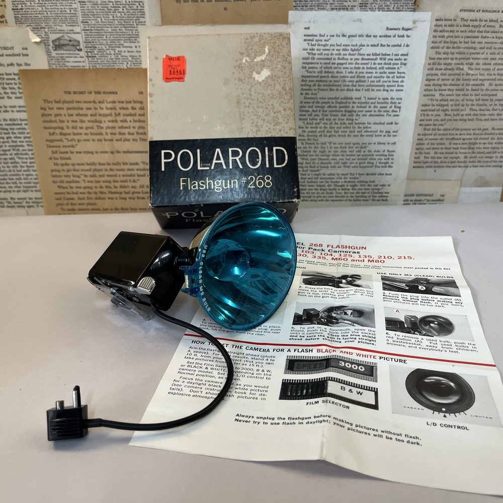 Vintage Polaroid Flashgun #268 In Original Box - UNTESTED