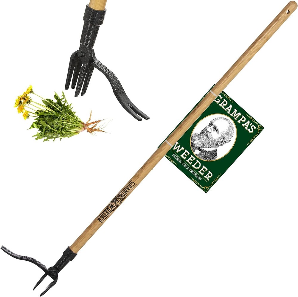 "The Authentic Stand-Up Weed Extractor Tool with Extended Handle - Crafted from