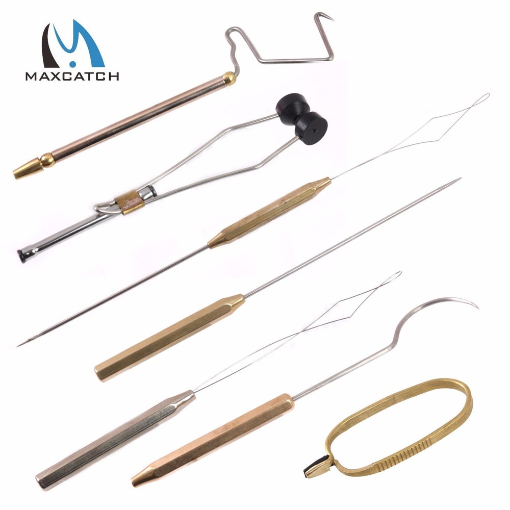 Maxcatch FLy Tying Tools Whip Finisher/Bobbins/Hackle Plier/Needle/Threader