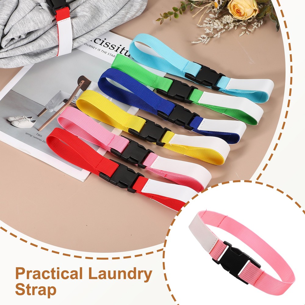 4 Pcs Multipurpose Laundry Strap with Buckle, Pink