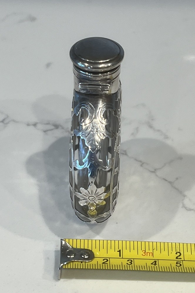 Gorham Sterling SILVER OVERLAY PERFUME FLASK