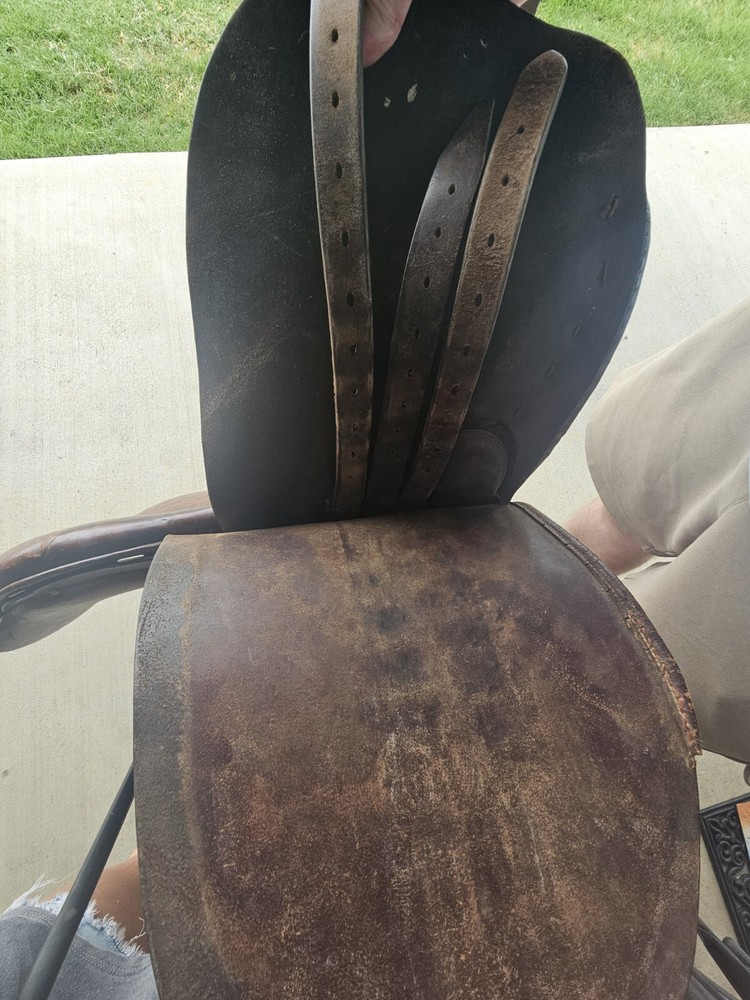 Vintage Brown Leather Horse Saddle Equestrian 17"