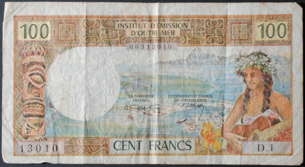 Tahiti P23 100 Francs Fine