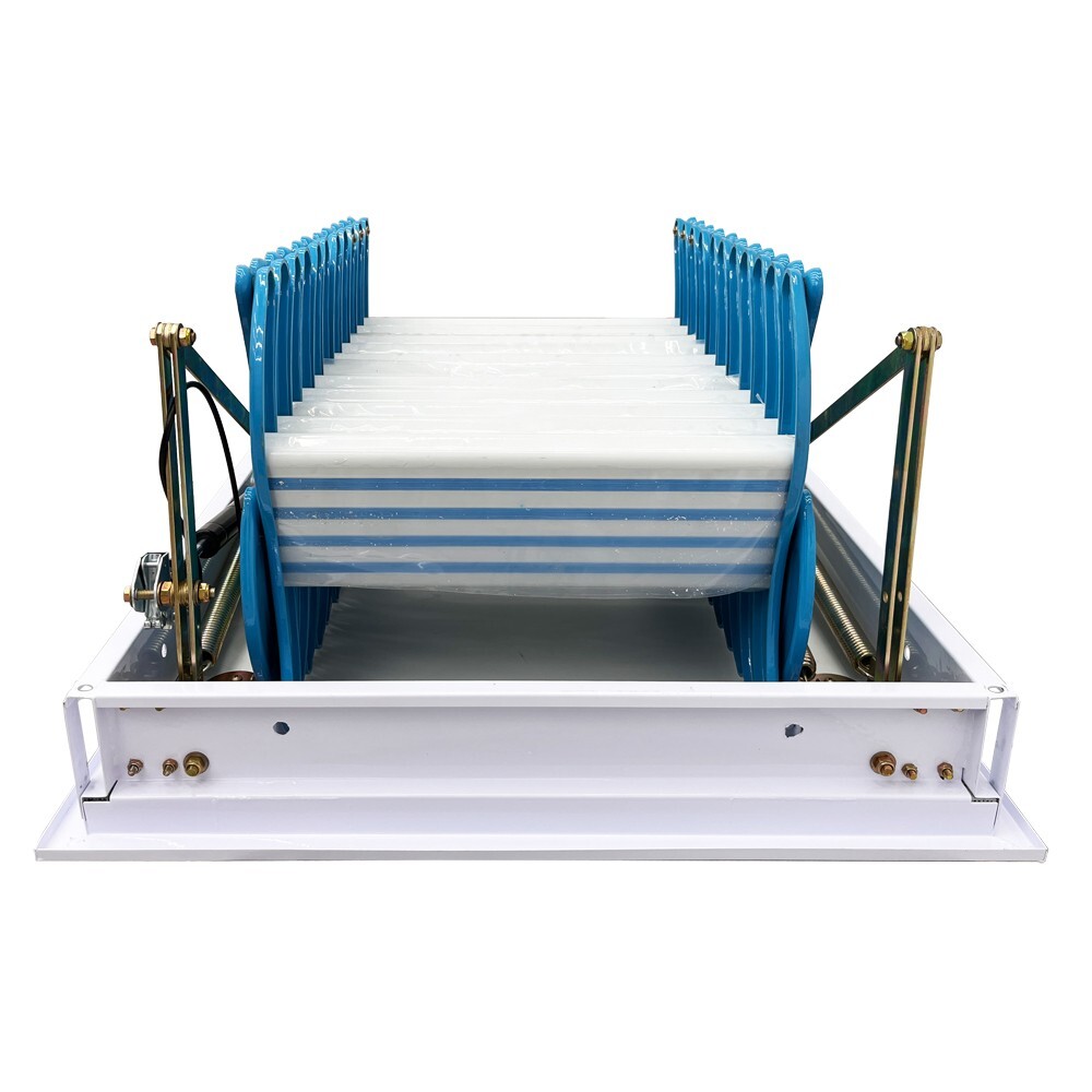 Attic Ladder Loft Wall Folding Stairs Blue 9.18ft Side-Mounted Pull Down Ladder