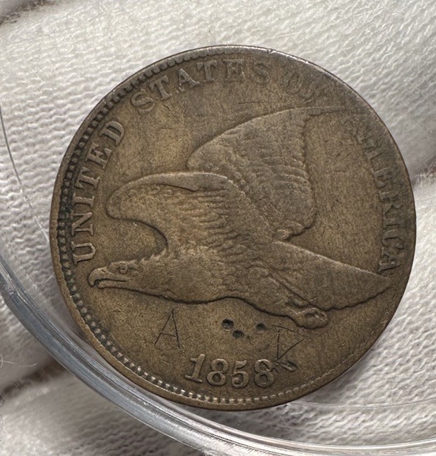 1858 Flying Eagle Cent VF Very Fine Details