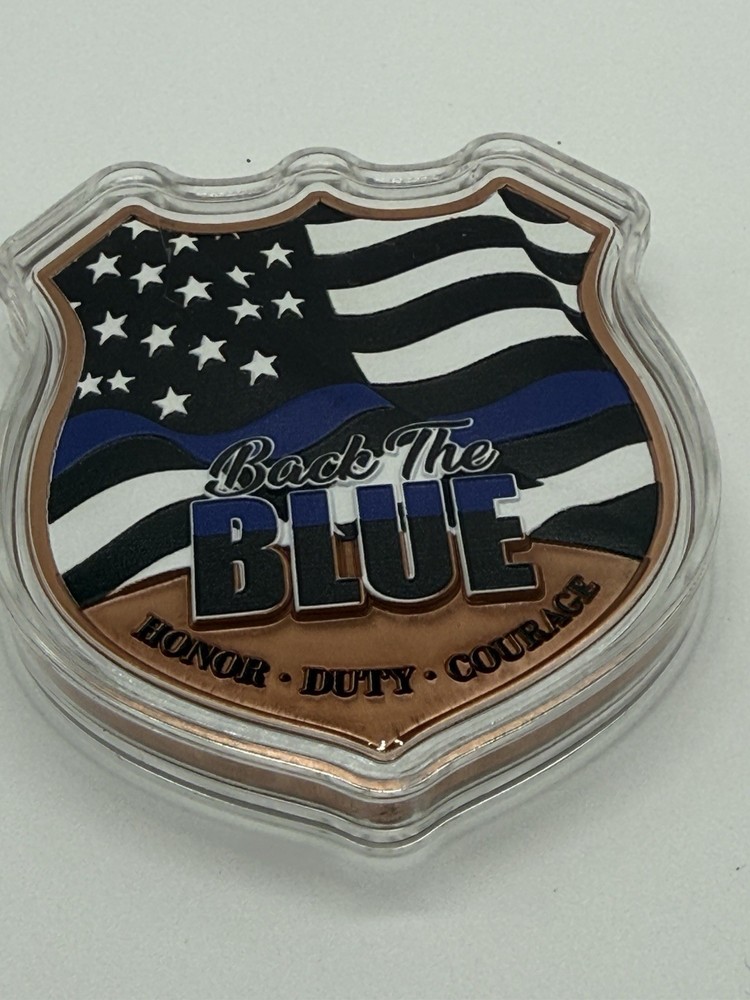 5oz Back The Blue Colorized Copper in Capsule