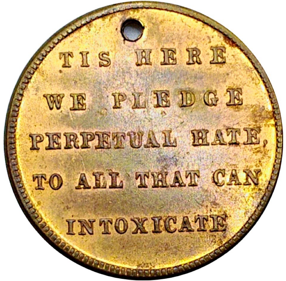 (1845) Beautiful Water My Beverage Will Be Temperance Token
