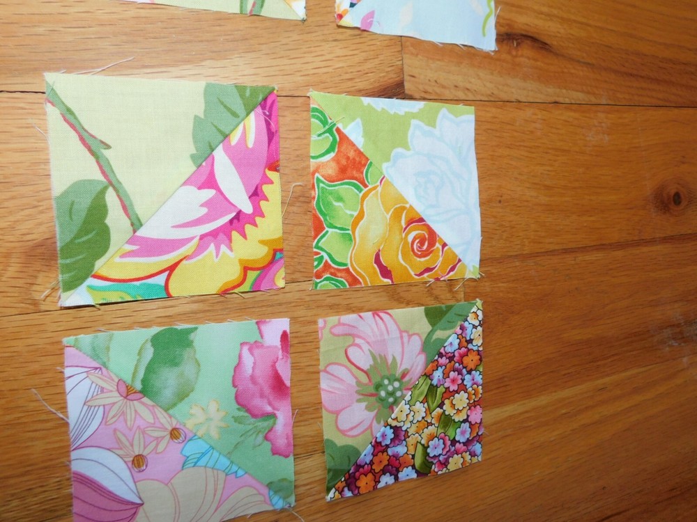 Handmade Two Patch Quilt Block Lot