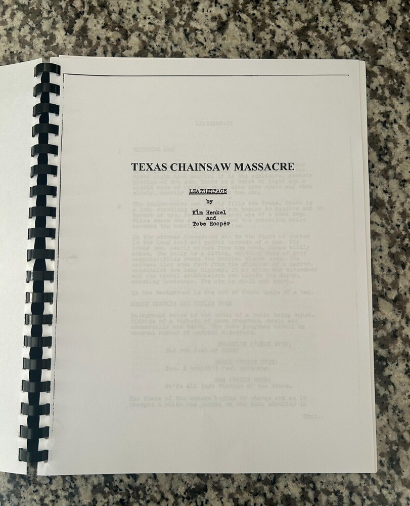 Texas Chainsaw Massacre Horror Movie Script Reprint Full Screenplay Script