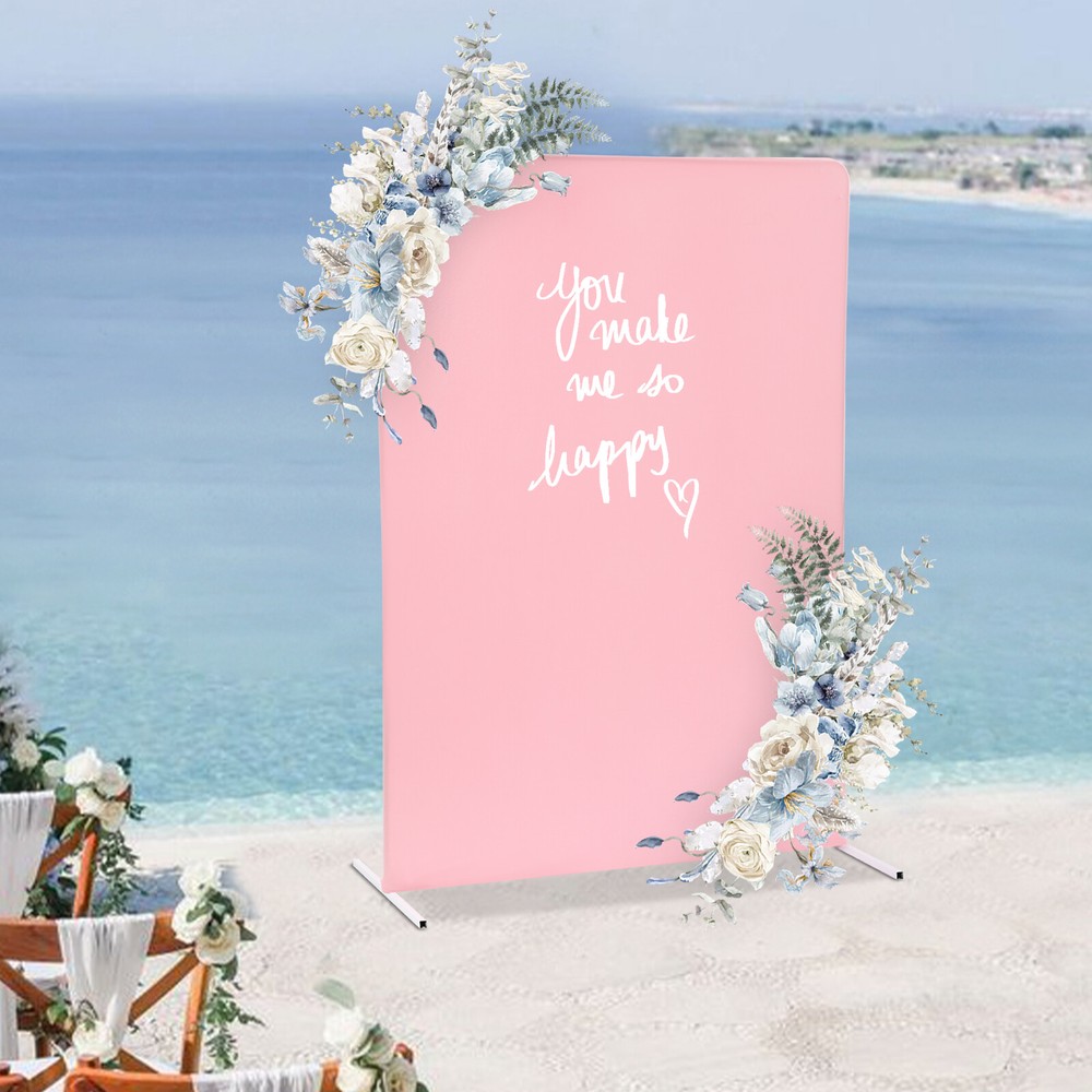 1.5*2m Wedding Backdrop Stand White, Pink Frame for Ceremony Decorations