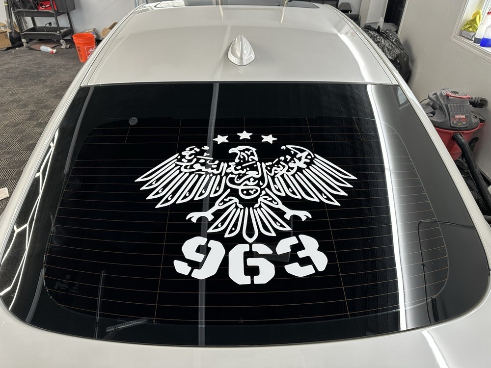 Syrian Eagle Permanent Vinyl 18x24” White