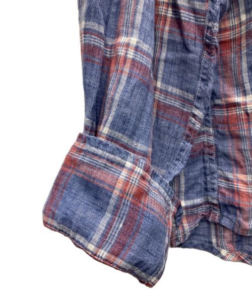 Frank&Eileen Linen check shirt blue