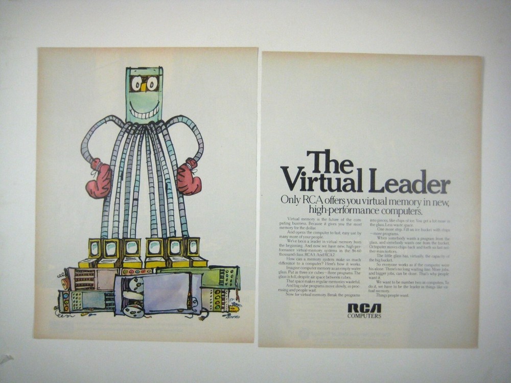 RCA Computers The Virtual Leader 1970s Advertisement Page Print