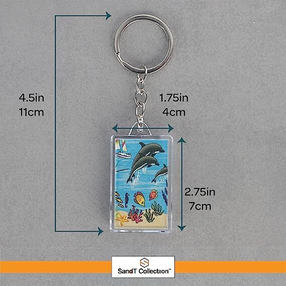 Dolphin Thermometer Compass Keychain