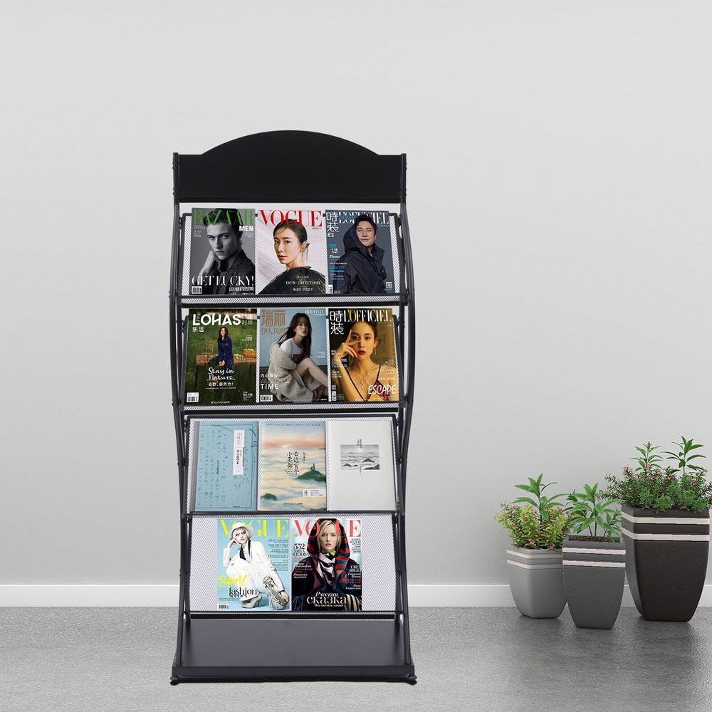 Book Shelf Rack Floor Multi-layer Storage Display Rack Newspaper Comic Display