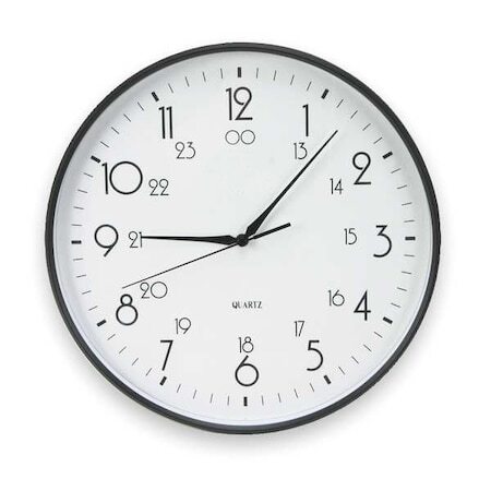 Zoro Select 2Chz8 12" Analog Quartz Wall Clock, Black