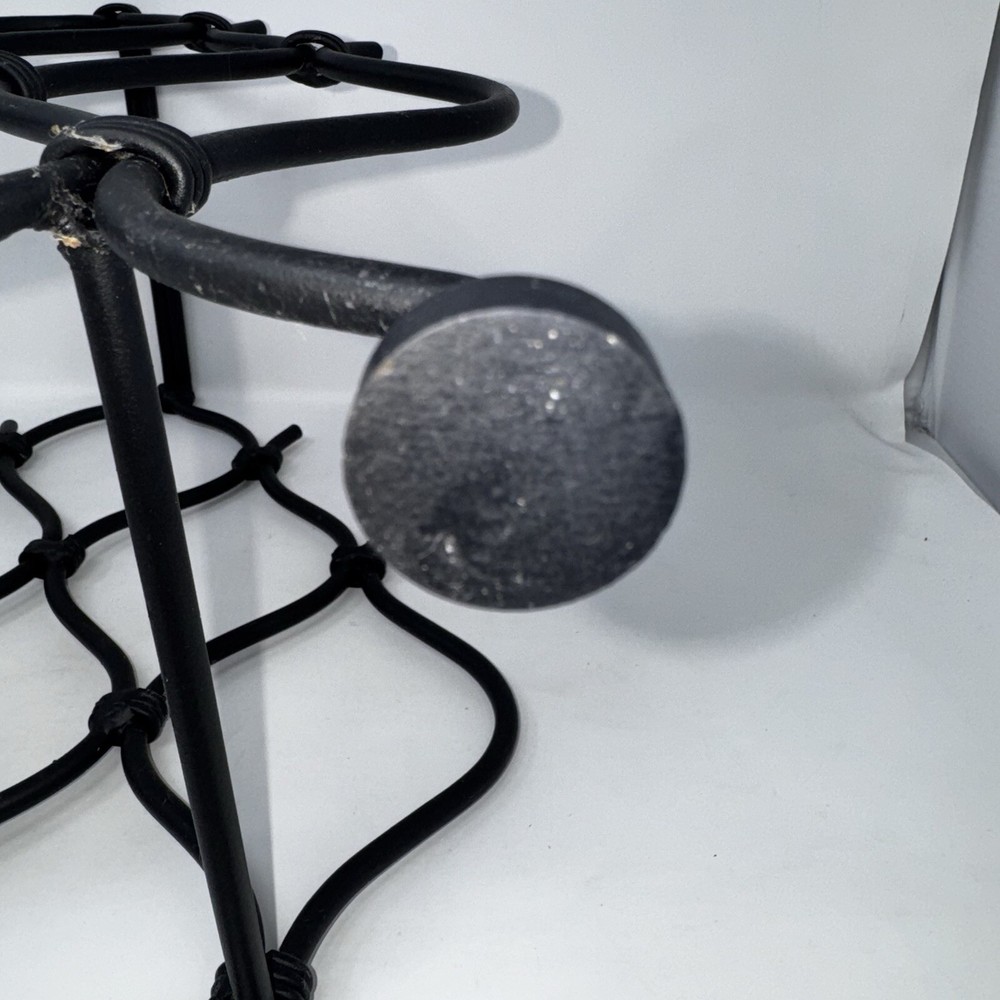Triangle Shaped 8 Bottle Bent Metal Black Wine Rack