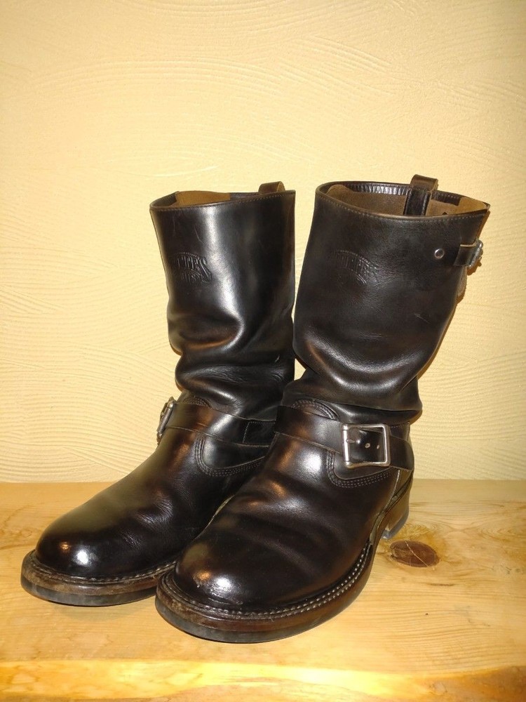 WHITE'S Boots Leather Black Nomad Engineer Boots Size 9FF