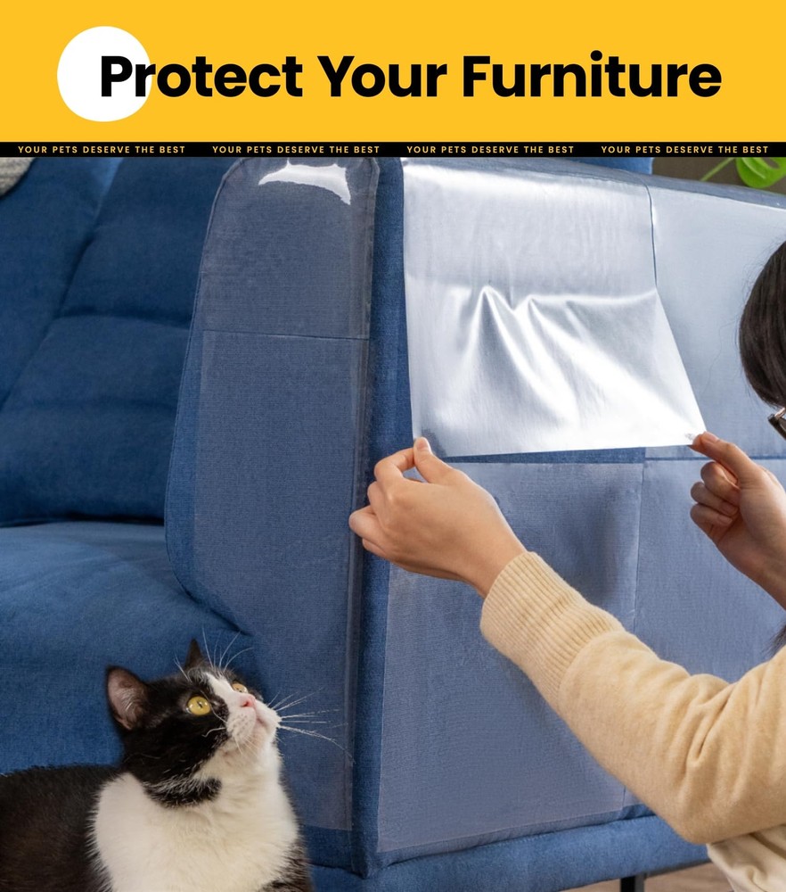Cat Scratch Furniture Protector-10 Pack Adhesive Couch Protector from Cat Claws