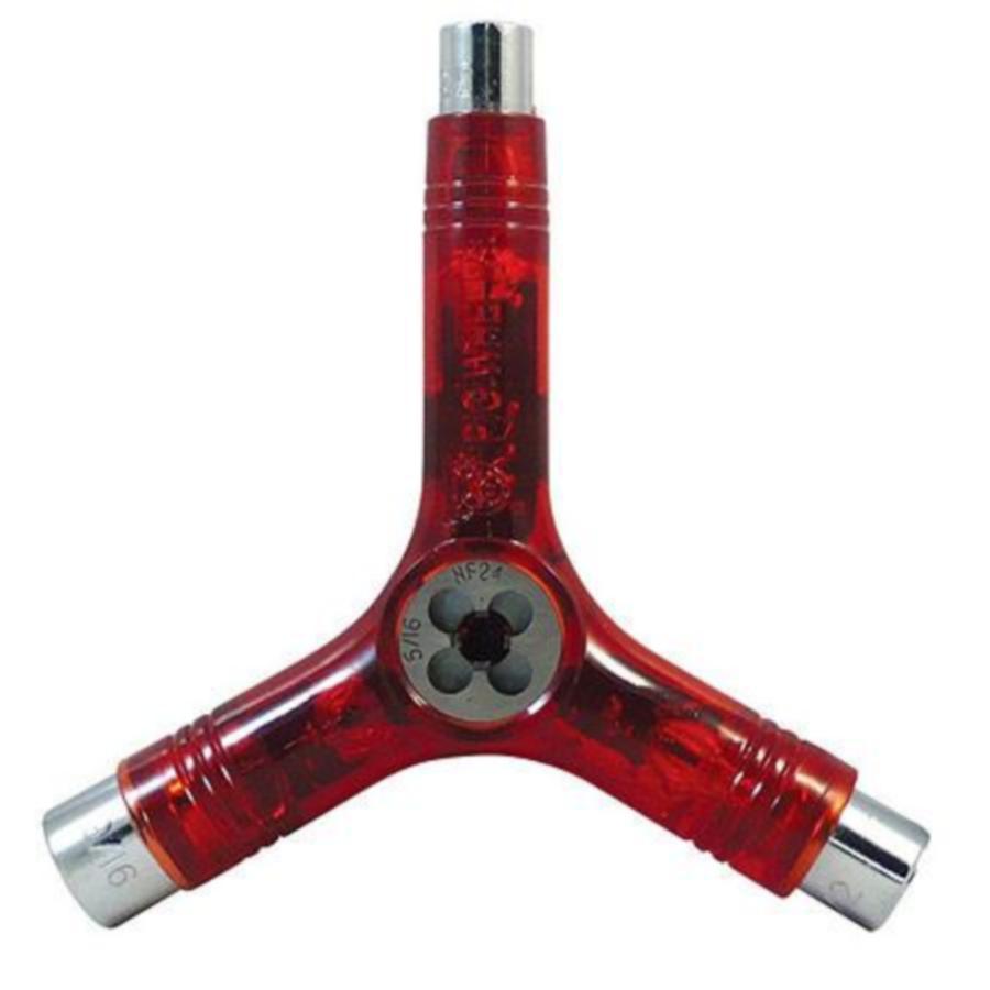New Pig Tri-Socket Threader Transparent Red Skateboard Tool