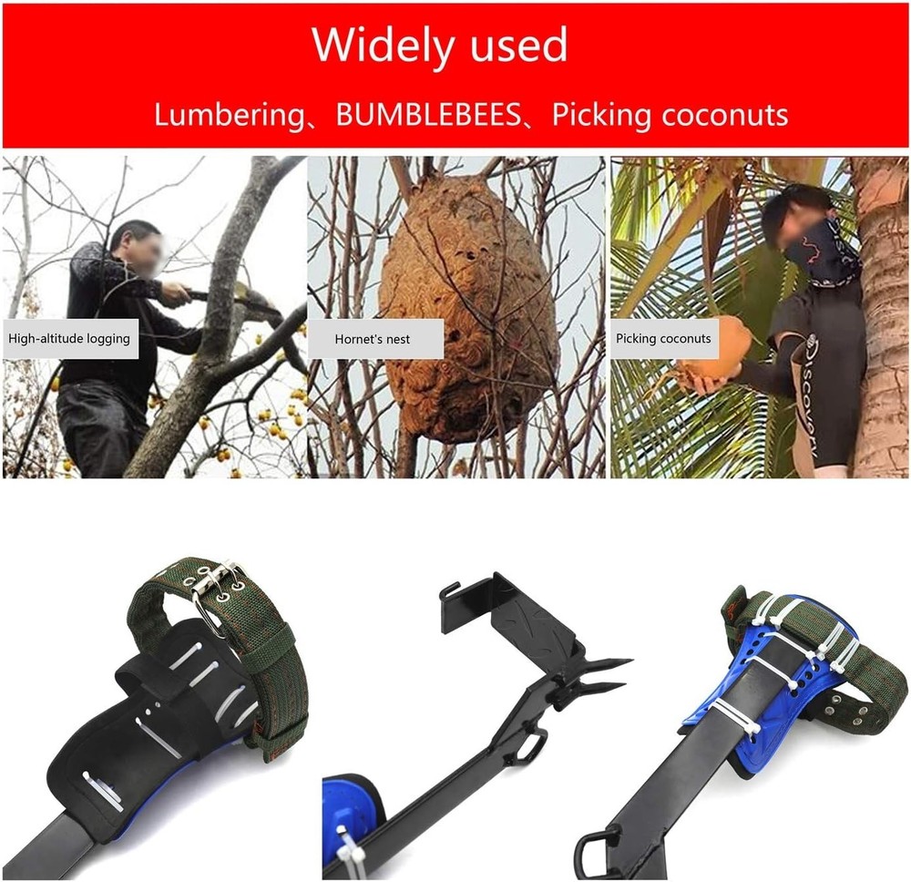 Portable Tree Climbing Spike Set with Harness for Beginners - Lightweight Design