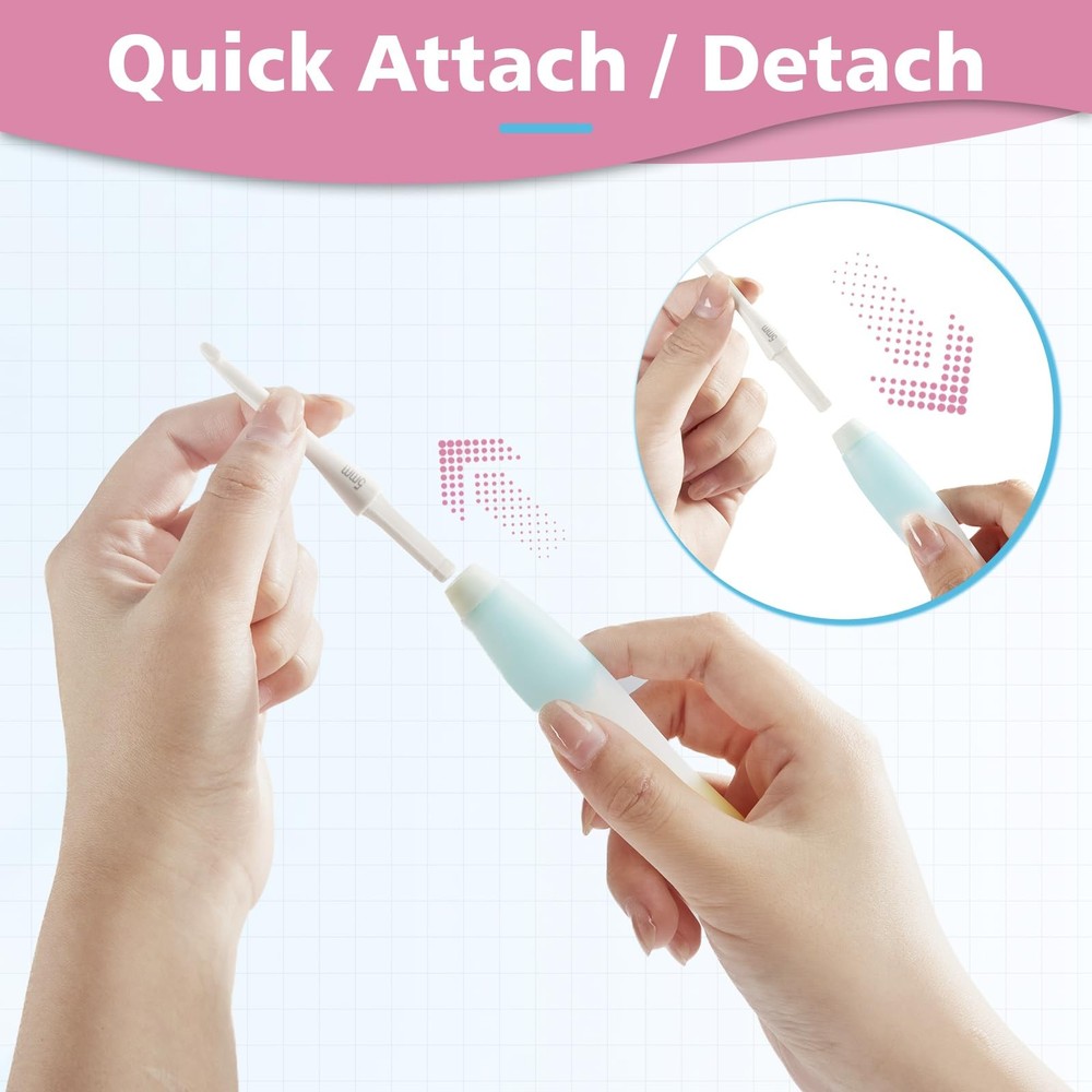 10 Size Interchangeable Crochet Hook Set 15 PCS Ergonomic Jelly-Grip Handle
