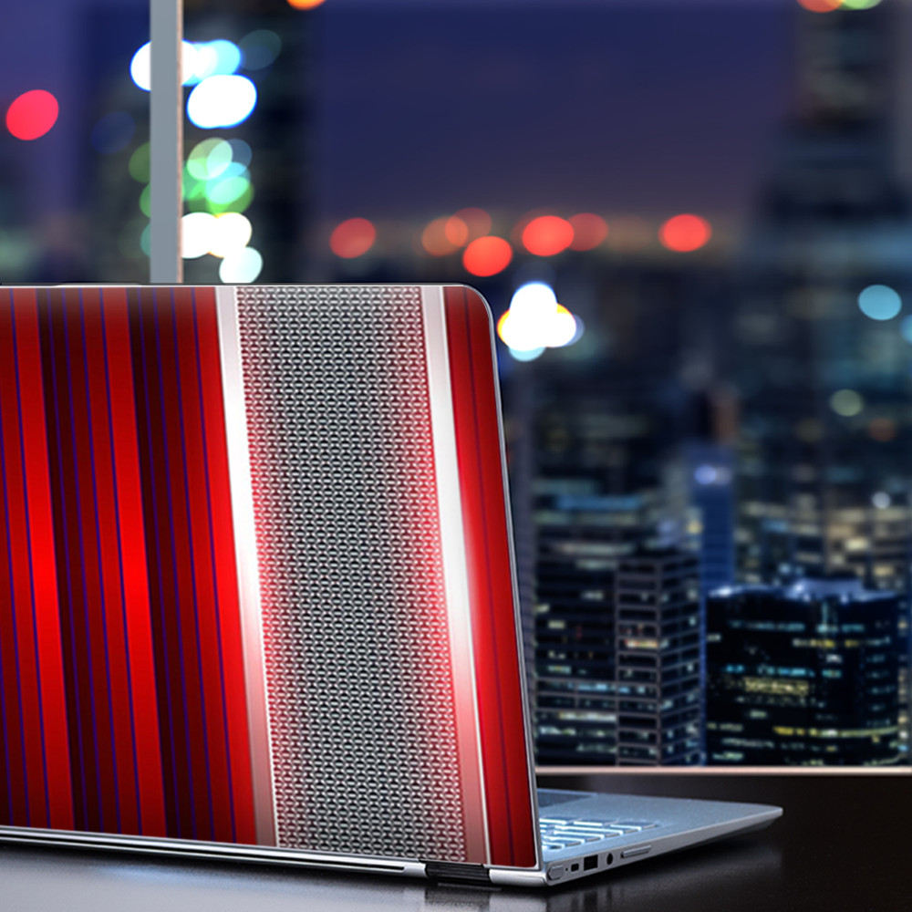 Universal Laptop Skins Wrap for 14" - Red Metal Pattern Screen