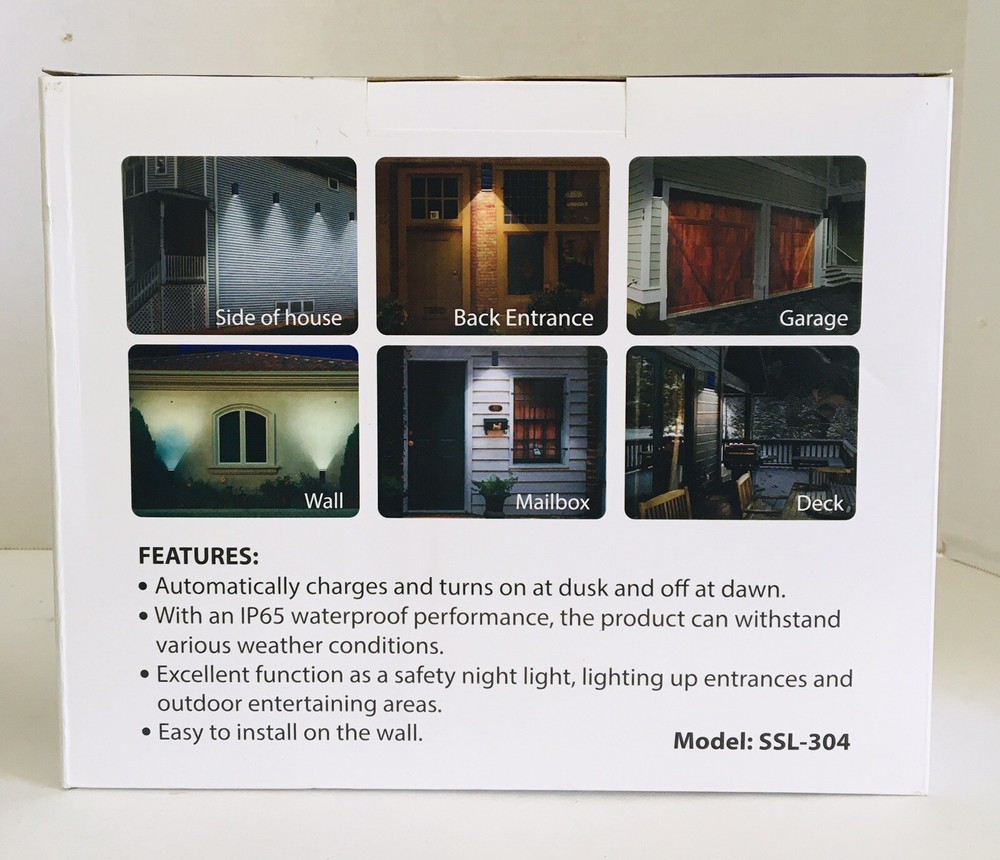 Techko Solar Wall Lights SSL305 Dual Direction & 304 Single Direction Black