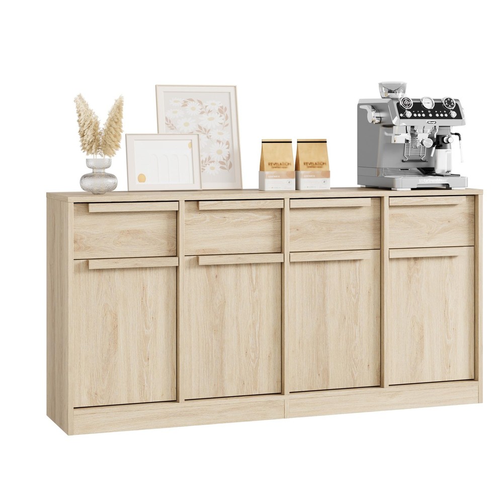 Sideboard Buffet Cabinet with 4 Drawers&Storage Storage Buffet Table for Kitchen