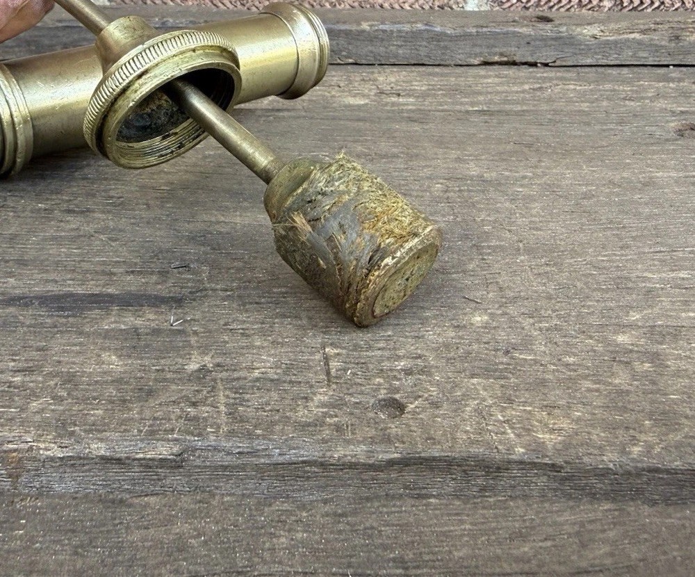 Antique 16” Solid Brass Fire Place Smoking Pump Fireside Accessory Vintage Tool