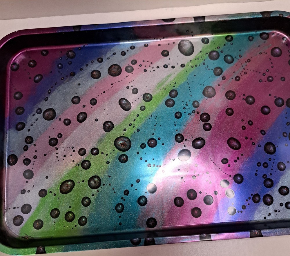 Small Tray – Resin Rainbow & Raindrops