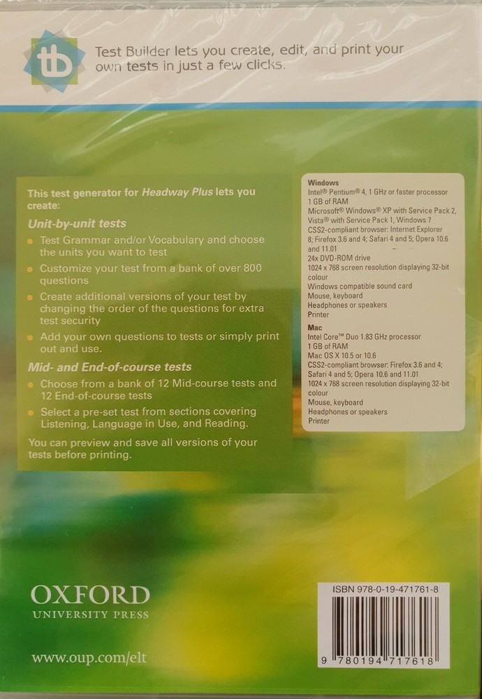 New Headway Plus Beginner Print Test Create - Test Generator CD-rom - sealed