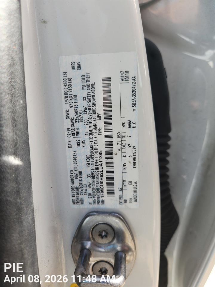 RIGHT FRONT SPINDLE KNUCKLE OEM 20-25 FORD ESCAPE