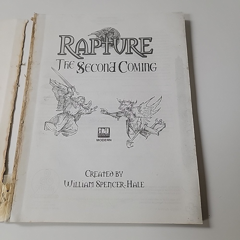Rapture The Second Coming D20 Modern Campaign Setting RPG Game