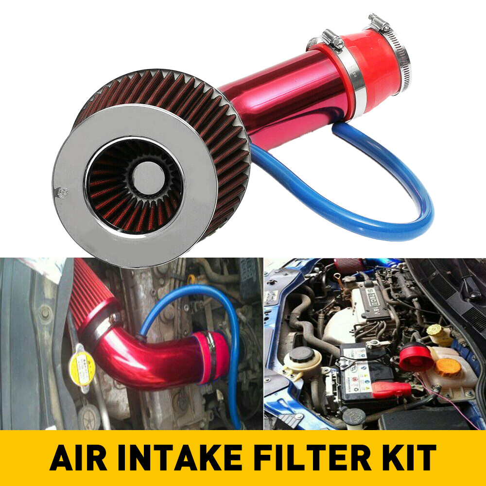 Universal Car Cold Intake Air Pipe Filter Set Induction Tiub Flow Hose System