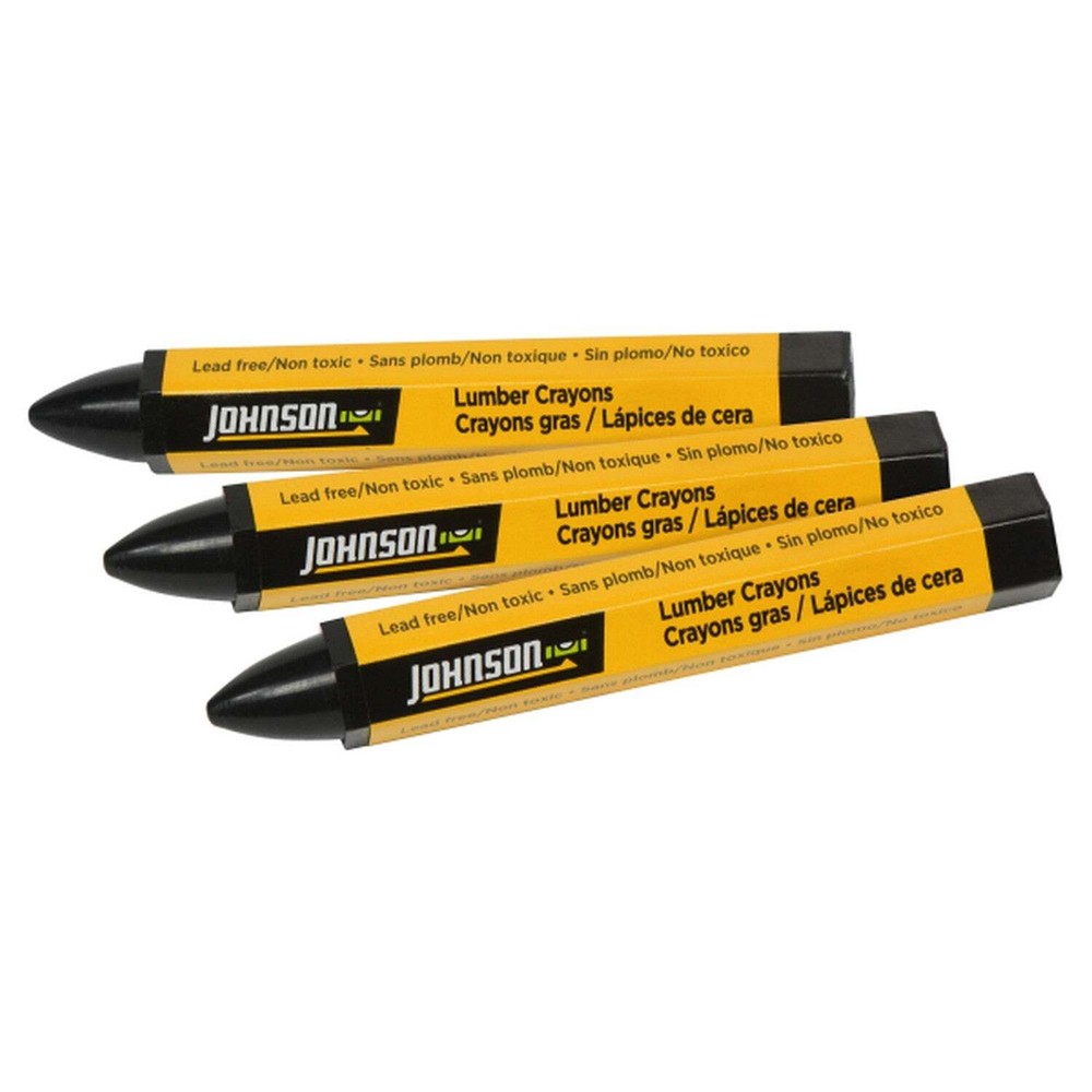 Johnson 40-0656 Black Lumber Crayons - 3/Pack