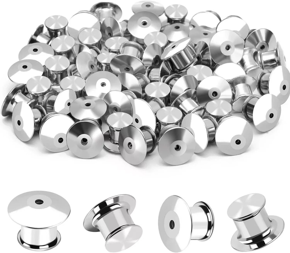 40PCS Locking Pin Back Keeper Clasp, Metal Backing for...