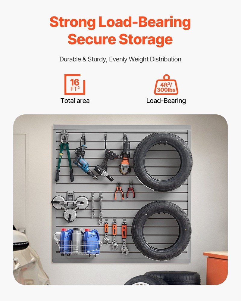 4x4ft PVC Slat Panel Grey 300lb Load Modular Setup