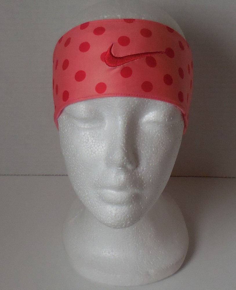 Nike Fury Headband Dot Pattern Women Sunblush/Daring Red